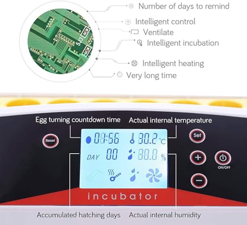 55 Egg Incubator with Auto Turner & Humidity Control 360° View - size: 55 Egg