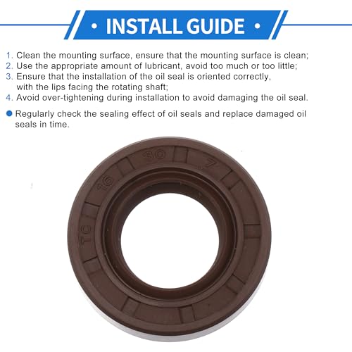 Universal Oil Seal TC Double Lip W Steel Spring Seal Ring Rotary Shaft Seal 16x30x7mm High Pressure FKM Rubber Brown 2 Pcs - size: 16x30x7mm