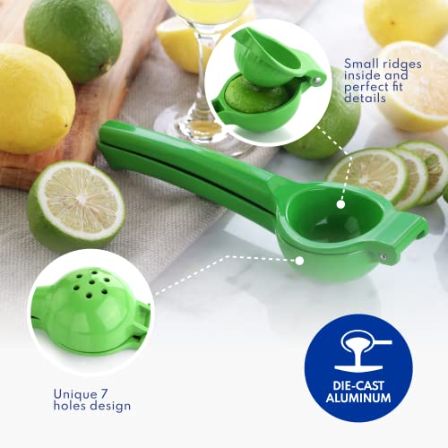 New Star Foodservice Lime Squeezer, Commercial Restaurant Grade Enameled Aluminum Citrus Press, Manual Hand Juicer for Limes, Lemons, and Small Citrus, Green - color: Green