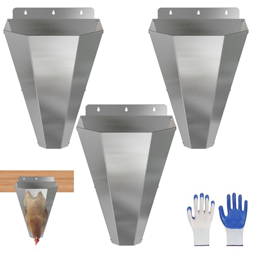 Medium Chicken Kill Cone for Butchering 3-Pack Stainless Steel Killing Cone - size: 3pack-Mideum