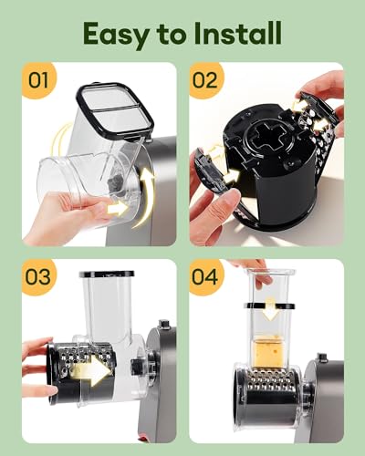 300W Electric Cheese Grater with 7 Stainless Steel Blades