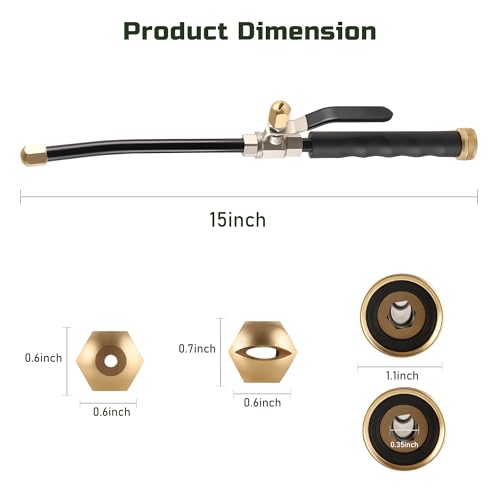 Lichamp Garden Hose Nozzle, 2-Pack High Pressure Water Spraying Wands