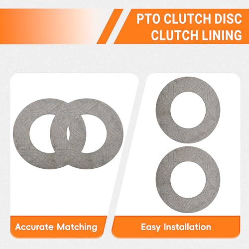 KUROKU PTO Clutch DISC Clutch Lining W44285 SW04543 OD: 5.6" ID: 3" Compatible with John Deere Rotary Cutter 2018 Ford A-84011442 New Idea 527541 (2pack)