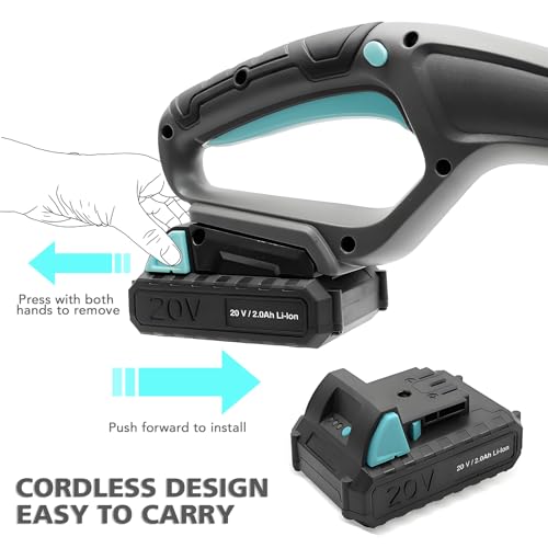 20V Cordless Telescopic Pole Hedge Trimmer Long Reach Extendable Hedge Cutter - 1x 2.0AH Battery, Shoulder Strap, Fast Charger - for Hedges, Branches