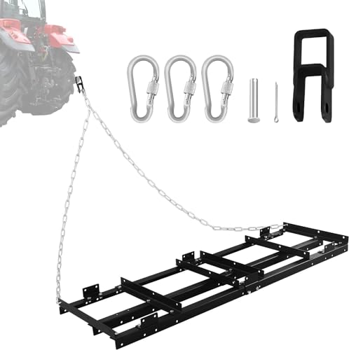 Driveway Drag, Heavy Duty Steel Tow Behind Drag Harrow Driveway Grader Harrow for ATVs, UTVs, Garden Lawn Tractors, Utility Tractors,6FT - size: 6FT