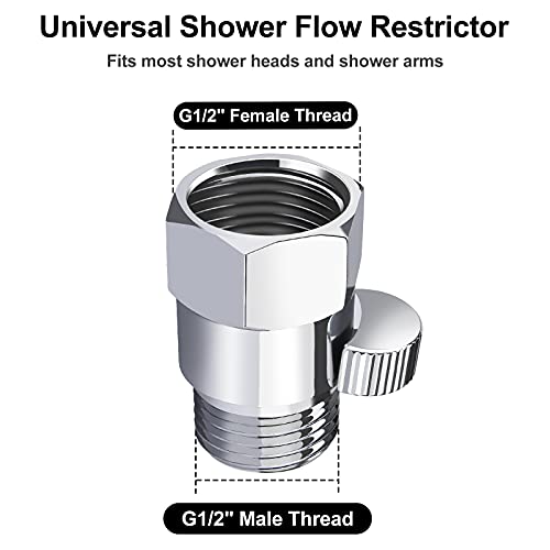 MAYYAYA All Metal Shower Head Flow Control Valve, G1/2 Brass Shut-off Valve - color: Black