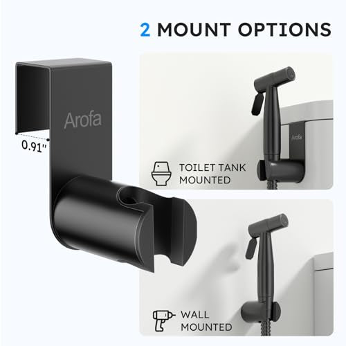 Arofa Handheld Bidet Sprayer, Bidet Attachment for Toilet, Matte Black - color: Black, size: 1 Pack