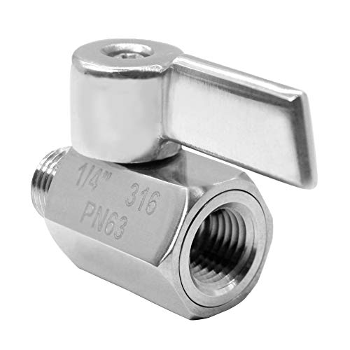 Beduan Mini Ball Valve Stainless Steel(316) 1/4" NPT Male x NPT Female Mini Ball Shutoff Valve - size: 1/4 NPT