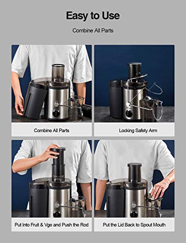 QCen Juicer Machine 500W Centrifugal Juicer with Extra Wide Feed Chute - color: Blue, size: 500W