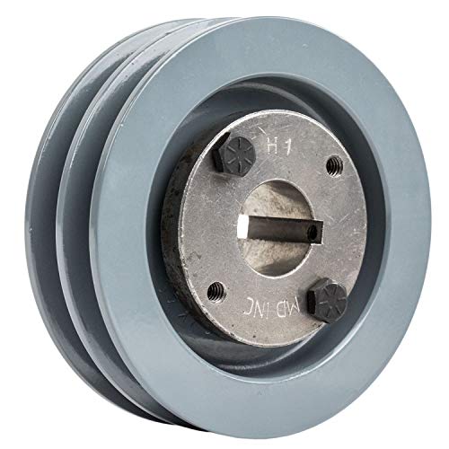 2AK41H Cast Iron 4" Dual Groove Pulley for 2 Belt A Section 4L with 1" Sheave Bushing