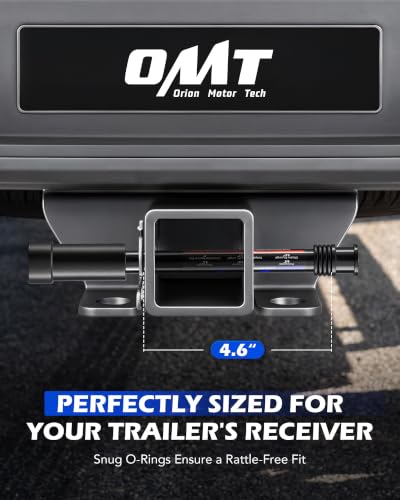 OMT Locking Hitch Pin Set with 5/8" Pin for 2 2.5 3 Inch Receiver - color: Black, size: 2, 2.5 & 3 in - 1 Pack