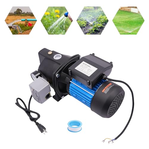 Shallow Well Pump, 110V Portable Electric Water Pump Stainless Steel Water Transfer Pump Garden Jet Pump Versatile Sprinkler Booster Pump for Gardening, Farms, Industrial Water (0.75KW 1HP) - style: 0.75KW 1HP