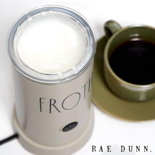 Rae Dunn Electric Milk Frother Steamer -Stylish Automatic Milk Steamer and Frother, Milk Warmer, Hot and Cold Foam Maker for Coffee, Latte, Cappuccino, Macchiato - 550 Watt (Sand) - color: Sand