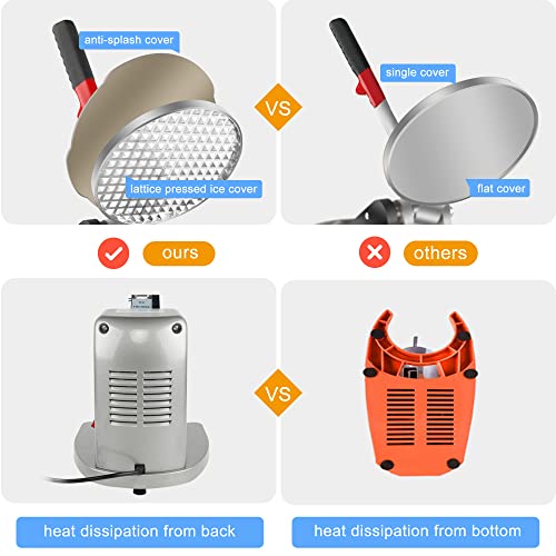 Electric Ice Shaver,Shaved Ice Machine Strong Powerful For Home&Commercial Use,Steel Ice Crusher With Dual Blades&Lips,Higher Ice Outlet for Plate,Bowl&Cup,300W/2200rpm/220lbs/hrs. - size: M-UPDATED