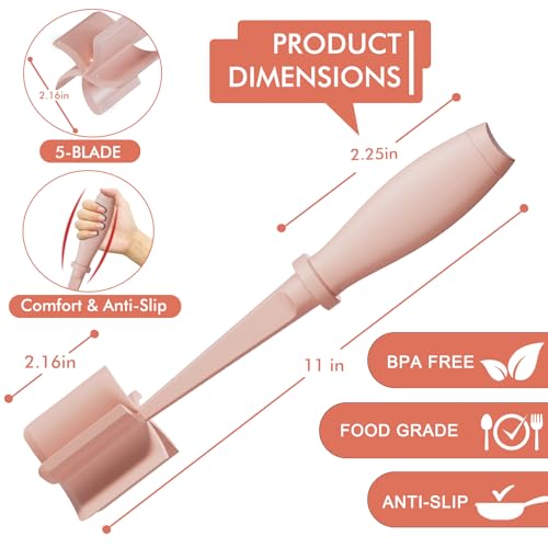 Upgrade Meat Chopper Hamburger Masher Ground Beef Smasher Utensil Mix Tool - color: 1 Pack-Pink