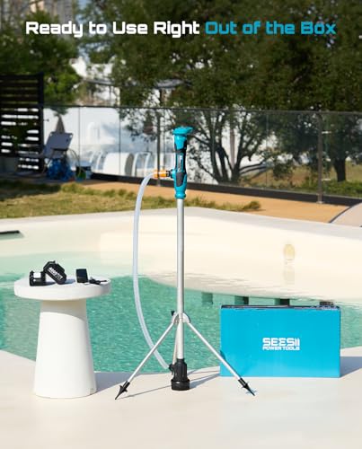SEESII Cordless Stick Water Transfer Pump with Hands-Free Tripod - color: Marine Blue