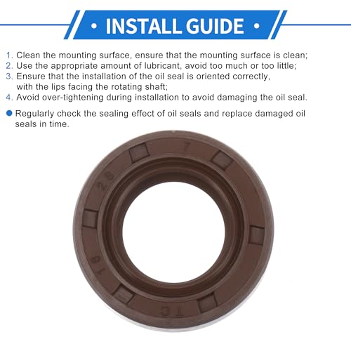 Universal Oil Seal TC Double Lip W Steel Spring Seal Ring Rotary Shaft Seal 16x28x7mm High Pressure FKM Rubber Brown 2 Pcs - size: 16x28x7mm