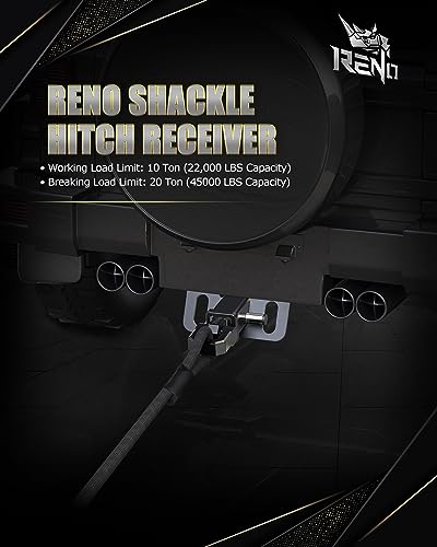 RENO Shackle Hitch Receiver, 2" Receiver Towing Mount with 3/4" D-Ring Shackle Combo kit - Heavy Duty 45,000 lbs Compatible with Trucks Off Road SUV 4x4 Vehicle Towing Recovery (Aluminum, Black) - size: 2" Shackle Hitch Receiver + Black D-ring