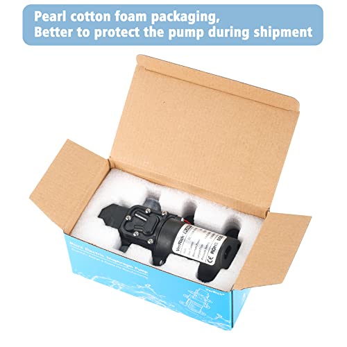 Diaphragm Pump,VerRich 12V Water Pump 70W 6A Intelligent Self Priming Sprayer Pump 6 L/Min 0.9MPA 131 PSI for RV Camper Marine Boat Garden Two Straight Connector - color: Two Straight Connector
