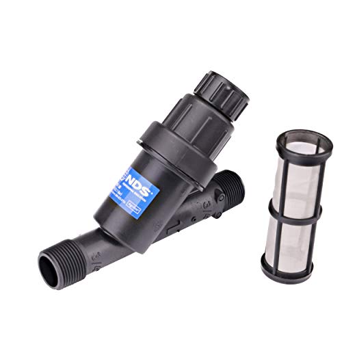 NDS PRYF 30 Pressure-regulating Y Filter, 3/4 in. MPT X 3/4 in. MPT, 0.2-5 GPM Flow Range, 30 PSI, 200 Mesh, Black