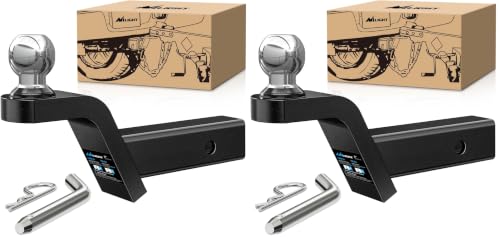 Nilight 2" Rise Weled Hitch Ball Mount, 2 Inch Chrome Ball Fits 2" Trailer Receiver 7,500 lbs Tow Hitch with Pin (Pack of 2) - size: 2" Ball Fusion & 2" Rise (Pack of 2)
