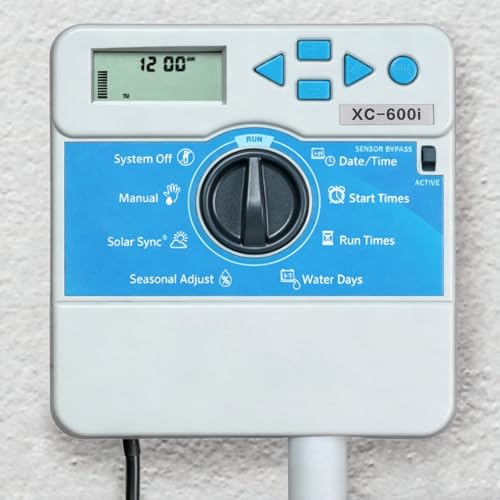 Compatible with Hunter X-Core XC600i Indoor Sprinkler Timer, 6 Zone Irrigation Controller, Indoor Lawn & Garden Watering System, Easy Program, No Wi-Fi Required