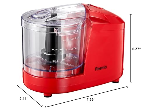 1.5-Cup One-Touch Electric Food Chopper, 100W Mini Food Processor Meat Grinder, Mix, Chop, Mince and Blend Vegetables, Fruits, Nuts, Meats, Stainless Steel Blade (Red) - color: Red