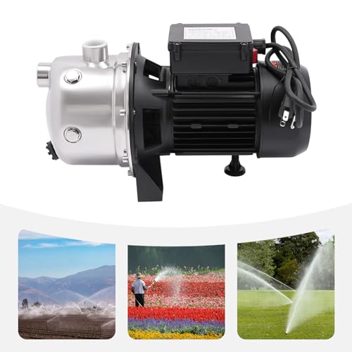 Shallow Well Pump, 110V Portable Electric Water Pump Stainless Steel Water Transfer Pump Garden Jet Pump Versatile Sprinkler Booster Pump for Gardening, Farms, Industrial Water (1.2KW 1.6HP) - style: 1.2KW 1.6HP
