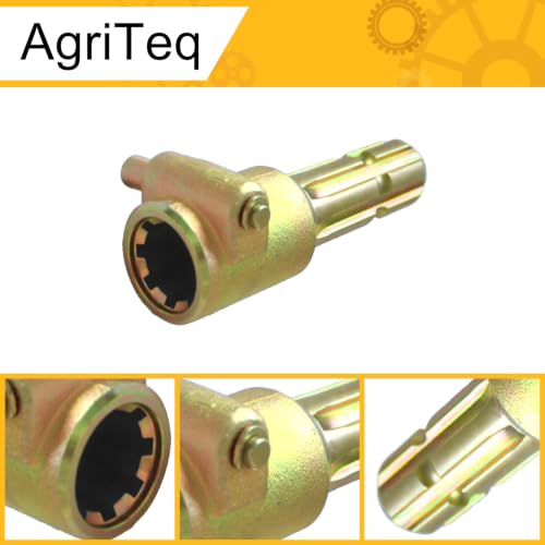 1-1/2" to 1-3/8" PTO Spline Changer Adapter, 8-Spline Female to 6-Spline Male Tractor PTO Shaft Extension, Heavy Duty Quick Release Coupler for Rotary Cutters & Implements