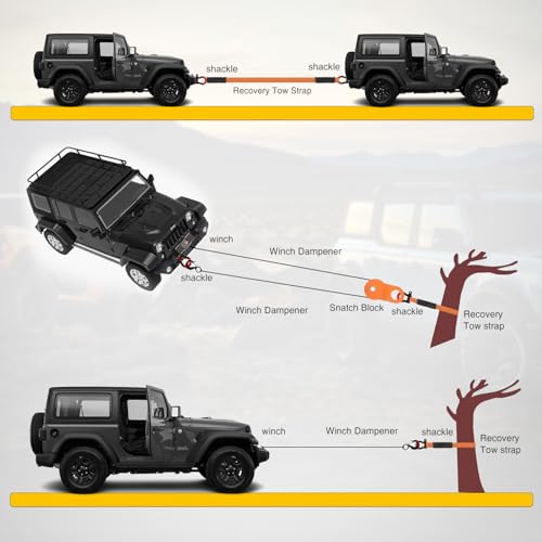 Nilight 3" x30' Tow Strap Kit 2" Receiver 3/4" Anti-Theft D-Ring Shackles - color: 30ft Tow Strap +D-Ring Shackle +Hitch