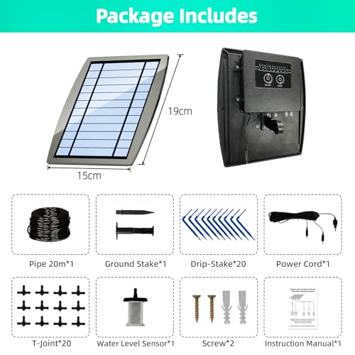Solar Drip Irrigation System - Supports 20-30 Pots, 12 Timing Modes - Drip Irrigation Kit,Automatic Plant Garden Watering System for Outdoor Plants,Garden, and Potted Plants - size: Supports 20-30 Pots, 12Timing Modes