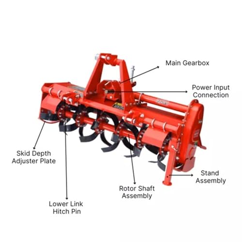 60-Inch Rotary Tiller - No PTO | 540 RPM Fits 25-40 HP Tractors - size: 60 Inch