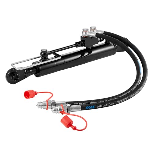 VEVOR Hydraulic Top Link Cat.1-1 (11 in, 20-7/8~31-7/8 in), Hydraulic Cylinder with 2 Hoses & G3/8" Check Valve | for Category 1 Tractors and 3-Point Hitch Implements, with 2 Hydraulic Hoses and G3/8 in Check Valve for Top Link Adjustment - style: Cat1-1(