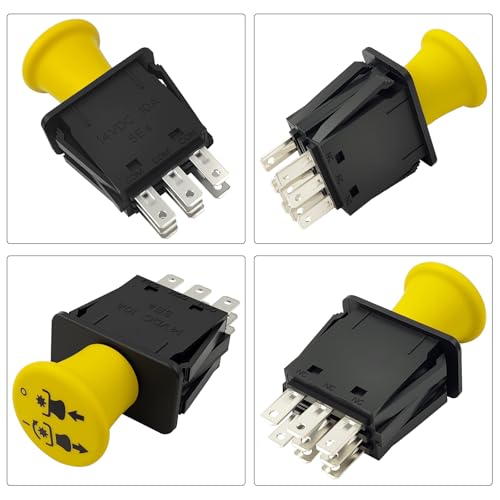 AM131966 Mower Clutch PTO Switch, 8 Terminals, Upgrade Blade Clutch Switch Fit for John Deere L120 L130 D140 D150 D155 D160 D170 LA130 LA140 LA145 LA150 LA155 LA165 LA175 STX38 STX46 S240 - color: AM131966