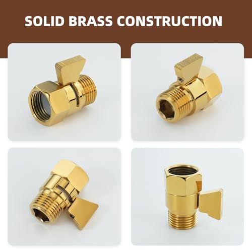 Angle Simple Shower Flow Control Valve, Water Shut Off Valve, Titanium Gold - color: Titanium Gold