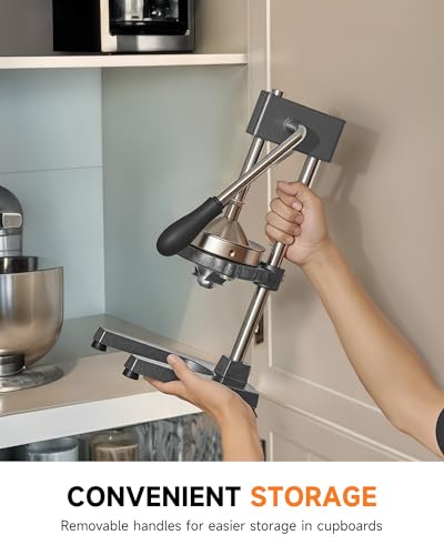 CO-Z Manual Citrus Juicer, Heavy-Duty Manual Juicer with Conical & Flat Pressure Plates, Professional Lemon Squeezer for Orange Pom Lime Lemon Juice, Dishwasher Safe Orange Juice Press, Gray - color: Gray (Upgrade)