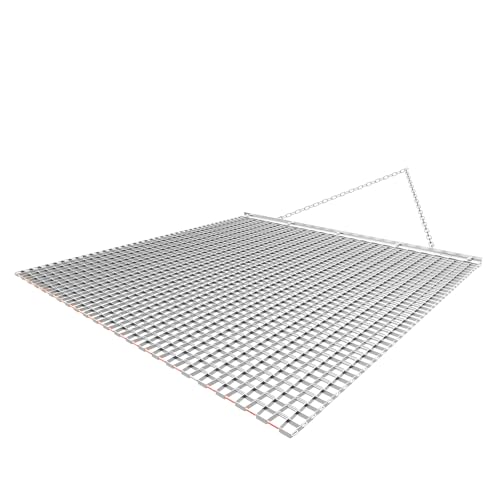 VEVOR Baseball Field Drag Mat, Field Drag, Yard Drag for ATVs UTVs Tractors, Durable Galvanized Steel Mesh Drag Mat with Towing Chain, for Gravel Driveway Ruts Farm Field Leveling - size: 48.03 x 48.03 x 0.39"