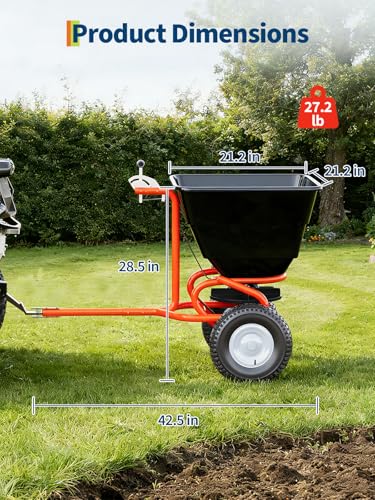 Tow Behind Broadcast Spreader, Black - color: Black