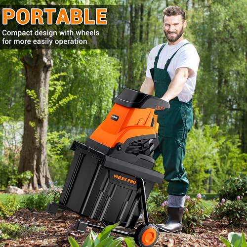 Wood Chipper Shredder, 15-Amp 1.8" Cutting Diameter - color: Orange
