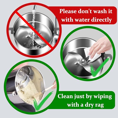Grain Mill 750g, flour mill grinder for home, Electric Stainless Steel Grain Grinder for Wheat, Spices, coffee,Corn and Other Dry Food Grinders for Kitchen - size: 750.g