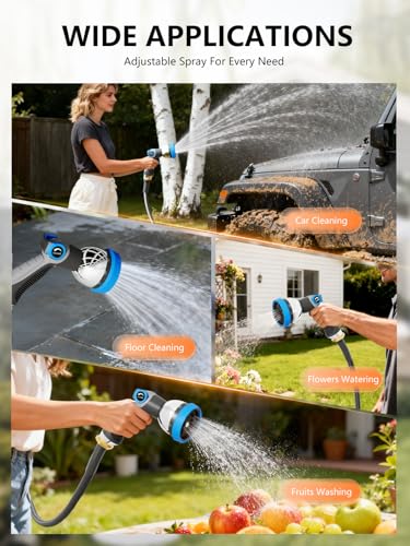 Retractable Garden Hose Reel 1/2 in x 100 ft Heavy Duty Automatic Water Hose Reel with 10-Function Sprayer Nozzle Kink-Free Auto Rewind Any-Length Lock 180° Swivel UV Resistant - Dark Gray - color: Dark Gray, size: 1/2 in x 100 ft