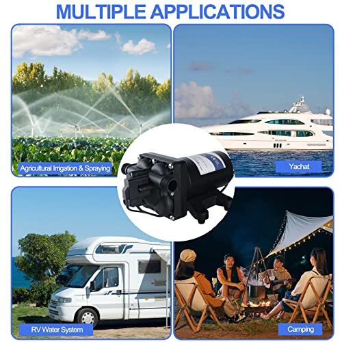 Tdrsuper Water Pressure Booster Pump, 110V AC Water Diaphragm Pump, 5.5GPM 75PSI with Power Plug, Self Priming RV Water Pump for Home Kitchen Bathroom RV Marine Yacht Garden Hose Black - style: 110V 5.0GPM 70PSI