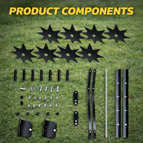 36 Inch Tow Behind Spike Aerator, 400 LBS Lawn Aerator, Yard Aerator with Heat-Treated Steel Tiness, Spike Aerator Tow Behind with 3'' Deep Soil Aeration, for Lawn,Yard and Garden, Black