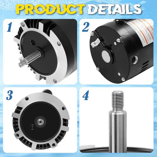 B129 Pool Pump Motor 1.5 HP 56J Frame Fit for Century A.O. Smith 1 Speed - size: 1.5 HP B129 56J Frame
