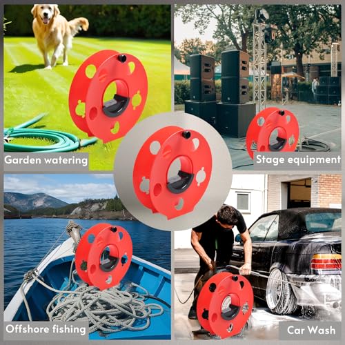Homeon Wheels 100 ft Extension Cord Storage Reel, Impact-Resistant - style: Cord reel