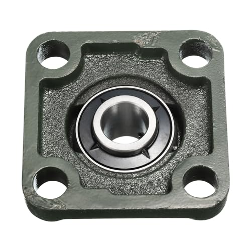 uxcell 2pcs UCF203-11 Pillow Block Bearings 11/16 inch Bore Self Alignment, Solid Cast Iron Base Square Flange Mounted Chrome Steel Bearings - size: UCF203-11