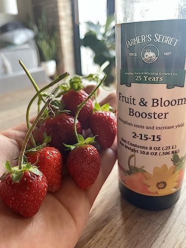 Farmer’s Secret Fruit & Bloom Booster Fertilizer - Super Concentrated - Boosts Flowering and Yield on All Varieties of Fruits, Vegetables and Flowers - Formulated for Late Summer & Early Fall (8oz) - size: 8oz