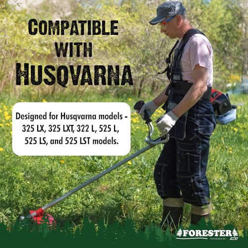 FORESTER Brush Cutter Trimmer Conversion Kit with 7” Brush Cutter Blade, Includes Safety Glasses, Earplugs, Gloves, Harness, Compatible with Husqvarna Models 325 LX, 325 LXT, 322 L, 525 L, 525 LS - size: 7" (14 Tooth), style: Husqvarna Conversion Kit