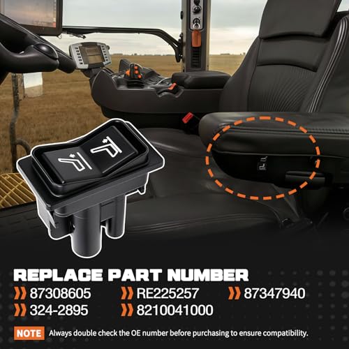 Seat Air Adjustment Switch Fit for New Holland T8 T9 TG Tractors Fit for Case IH Combines Sprayers Fit for John Deere 7R 8R 9R Replaces 87308605 87347940 RE225257 324-2895 8210041000 508257D1