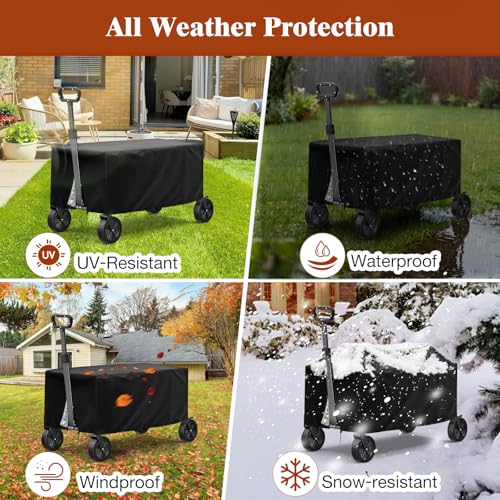TheElves Wagon Rain Cover for Sekey VEVOR Steel Cart, BILT Hard Dump Cart - size: 42x24x20 inch